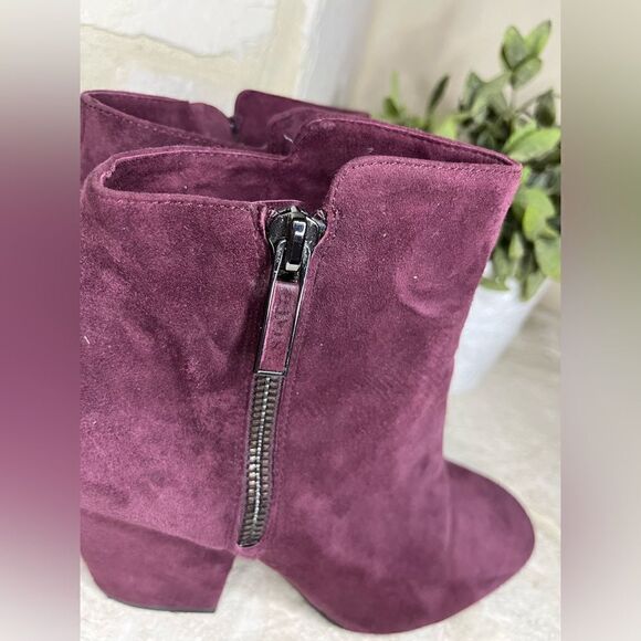 1.State burgundy suede side zip booties sz 7.5 - Picture 5 of 10